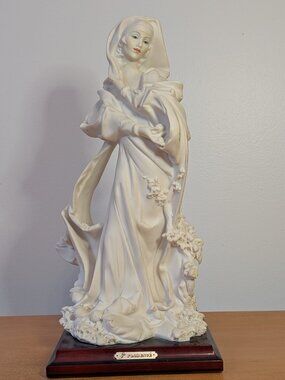 Vintage Capodimonte Cedraschi 'Woman In White' Figurine 1985 Italy